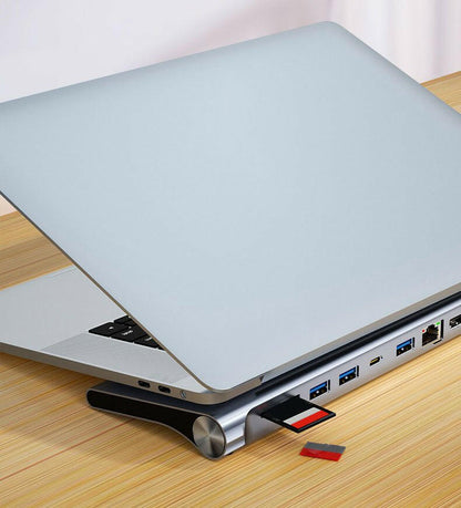. Dual HDMI 12-in-1 Type-C Docking Station – Space Gray Aluminum - GoTypical