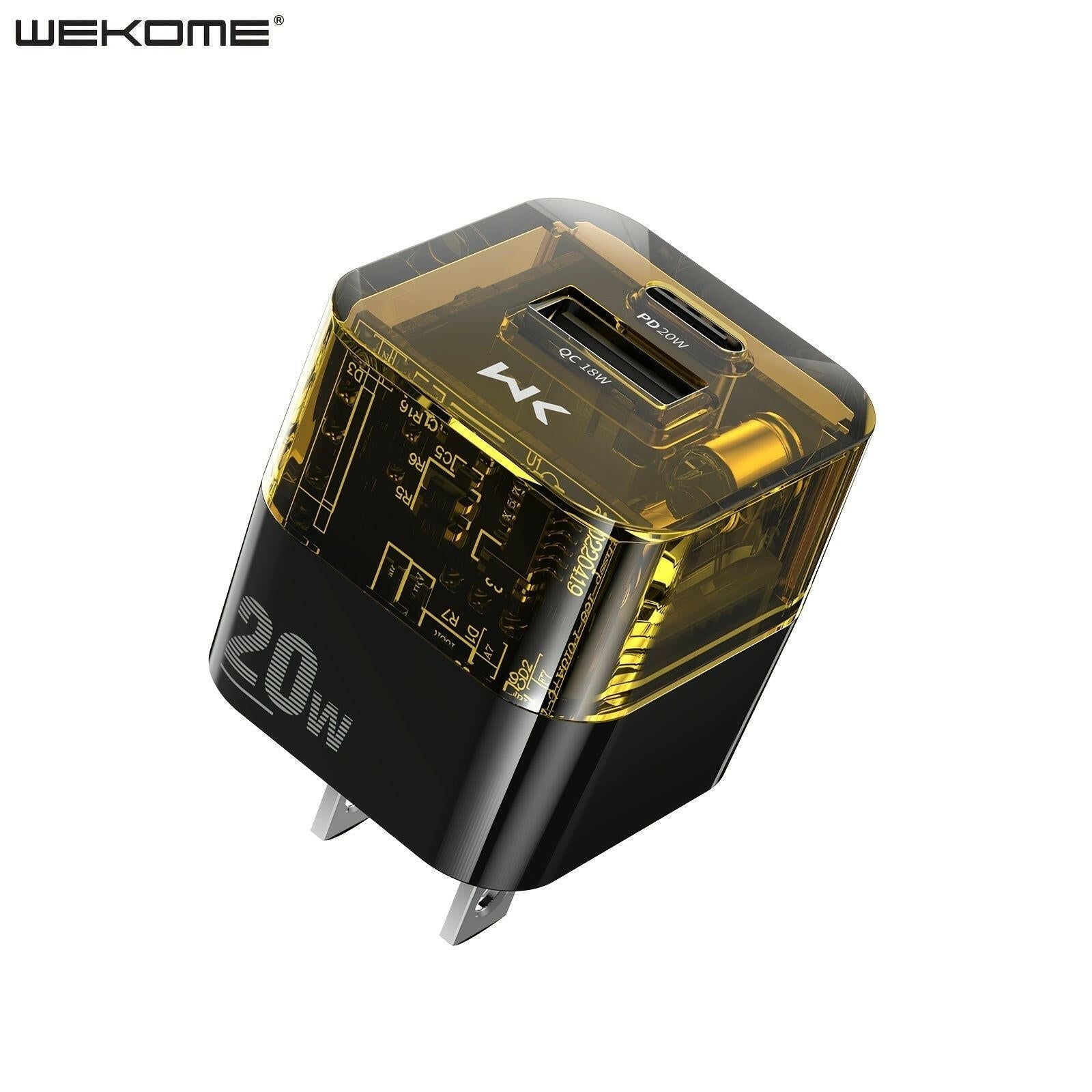 . Dual Port Transparent Wall Charger – PD20W Fast Charging USB QC3.0 - GoTypical