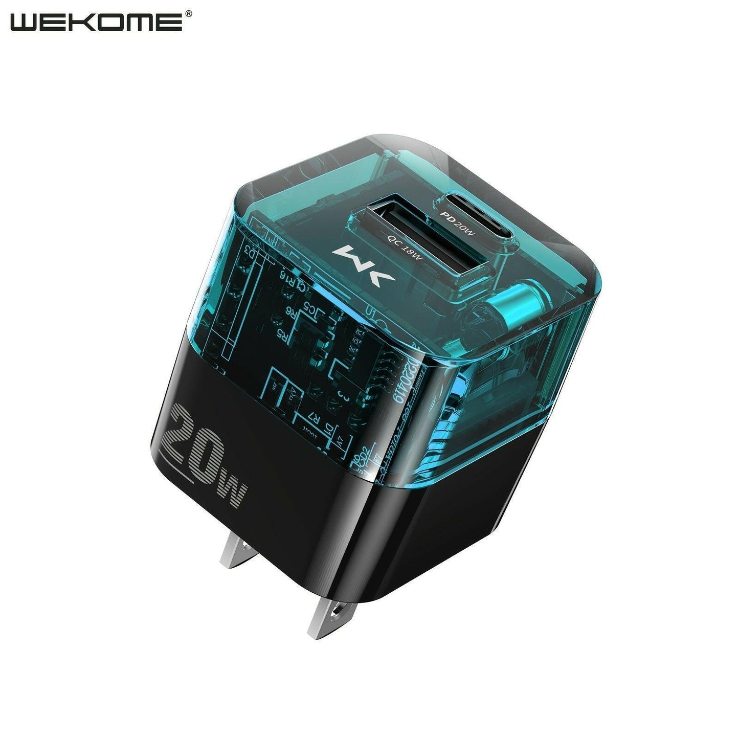 . Dual Port Transparent Wall Charger – PD20W Fast Charging USB QC3.0 - GoTypical