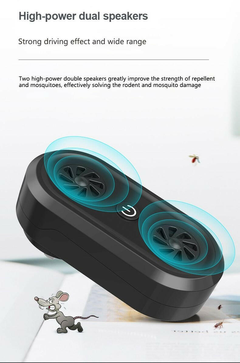 Remarkable Goodz Ultrasonic Pest Repellent Unit – Dual Speaker, Black ABS - GoTypical