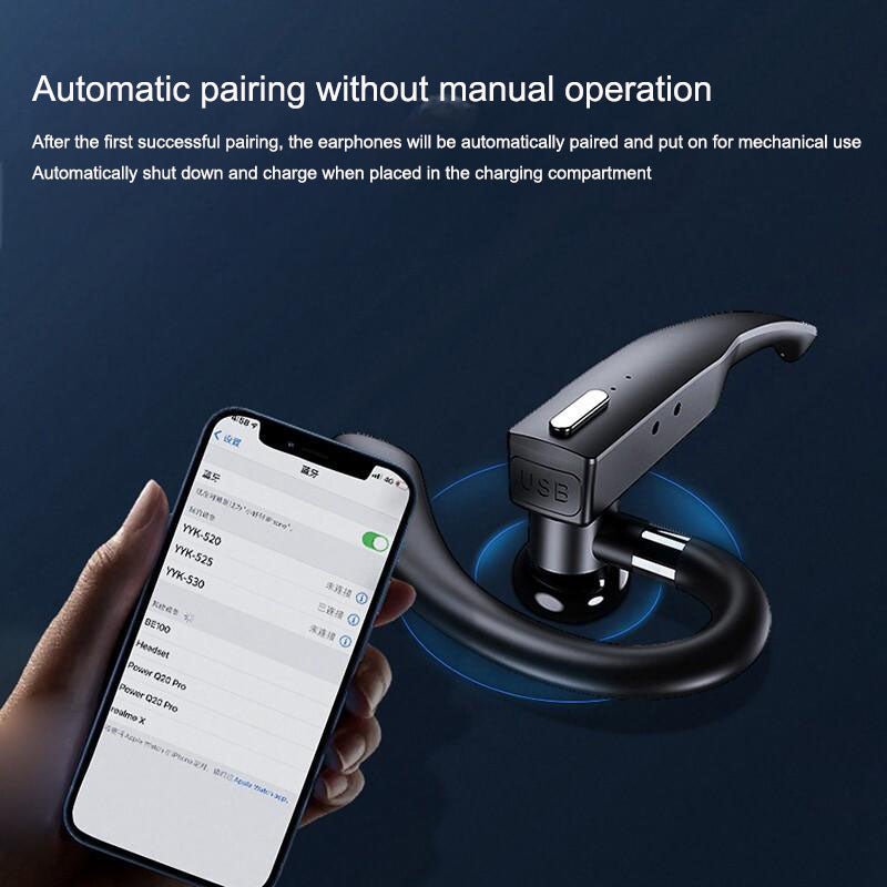 Ear hanging Bluetooth earphones, single ear wireless car call noise cancelling earphones, ear hanging type - GoTypical