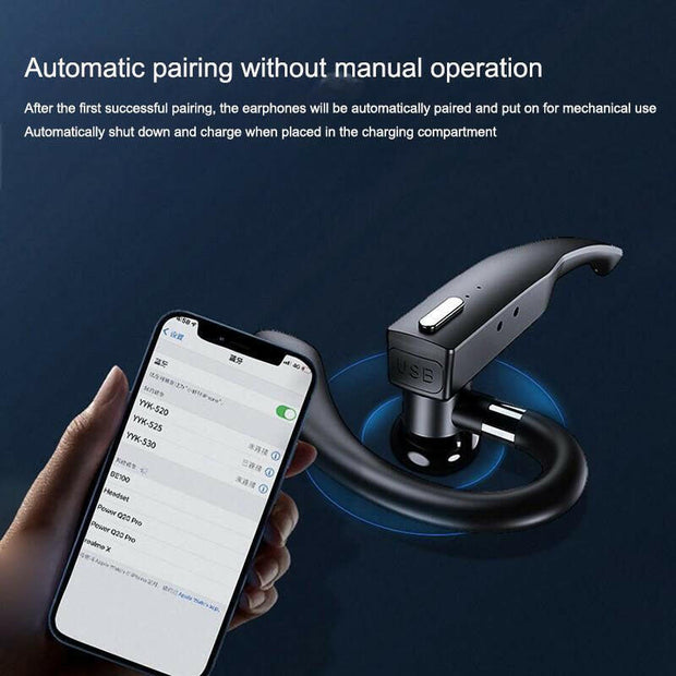 . Ear Hanging Bluetooth Earphones – Single Ear Wireless Noise Cancelling - GoTypical