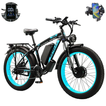 Electric Bike KETELES 48V 23AH Dual Motor 1000W x2 26" Fat Tire MTB - GoTypical