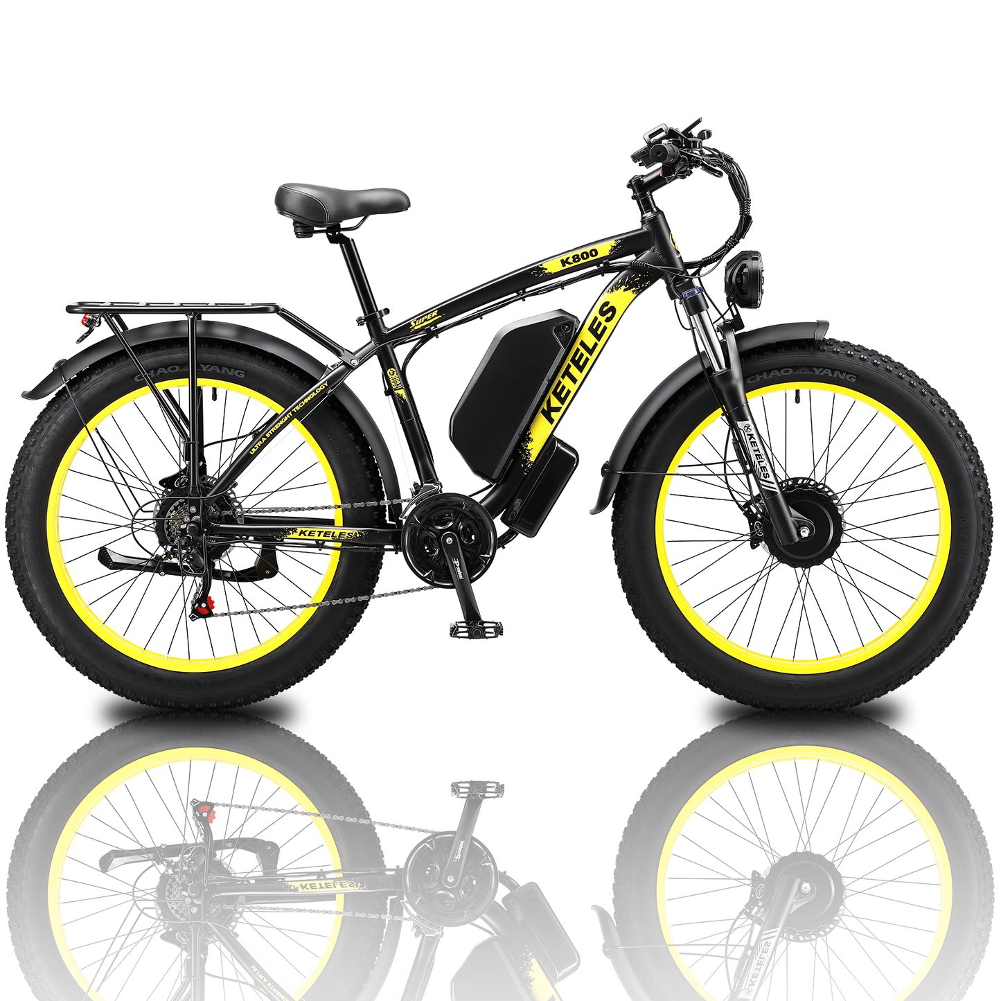 Electric Bike KETELES 48V 23AH Dual Motor 1000W x2 26" Fat Tire MTB - GoTypical