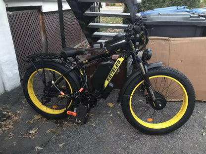Electric Bike KETELES 48V 23AH Dual Motor 1000W x2 26" Fat Tire MTB - GoTypical