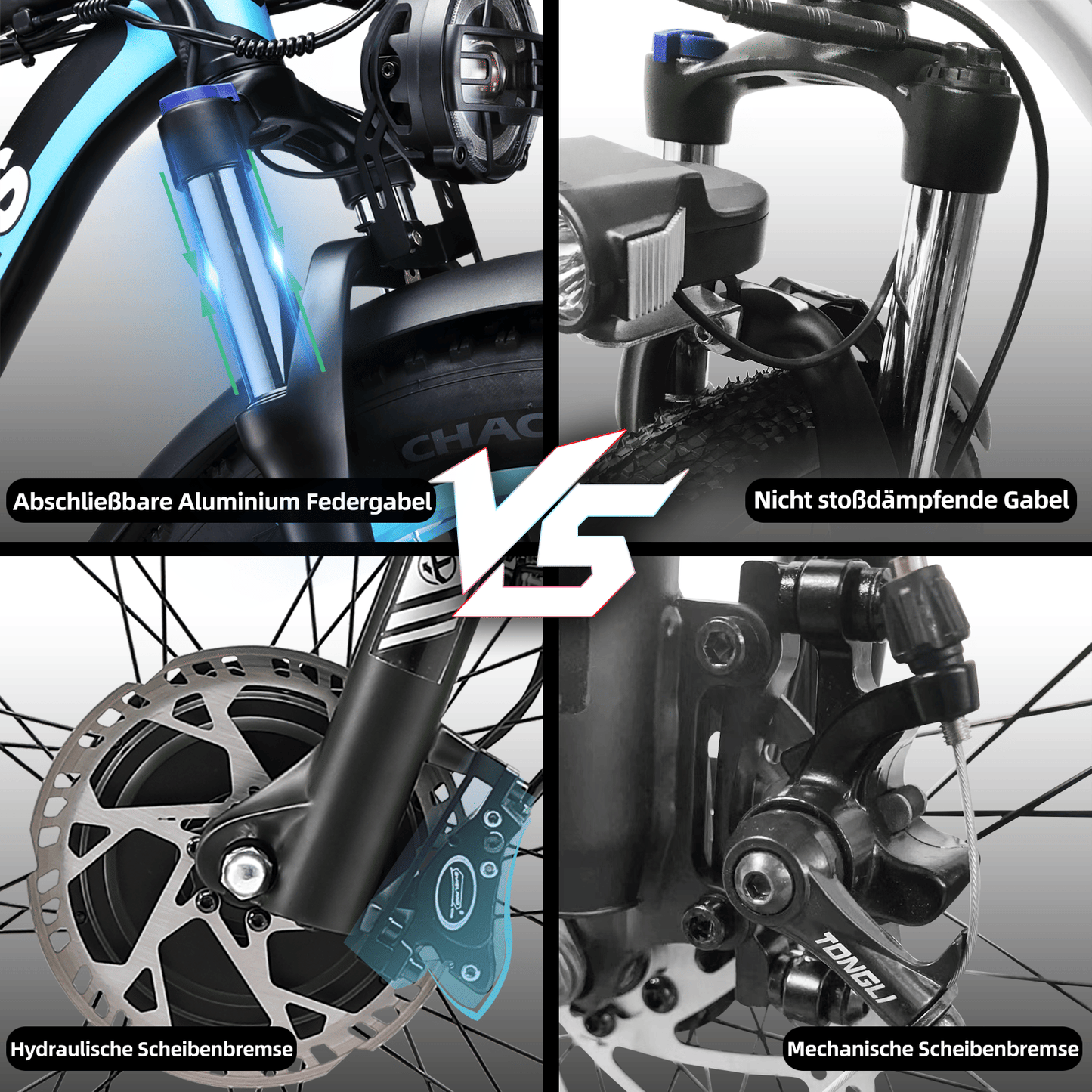 Electric Bike KETELES 48V 23AH Dual Motor 1000W x2 26" Fat Tire MTB - GoTypical