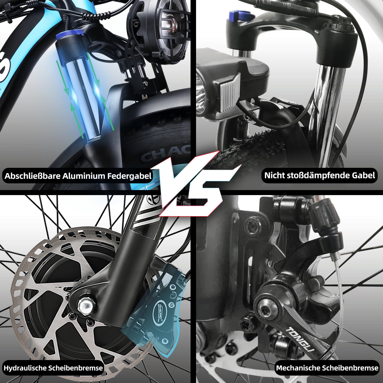 Electric Bike KETELES 48V 23AH Dual Motor 1000W x2 26" Fat Tire MTB - GoTypical