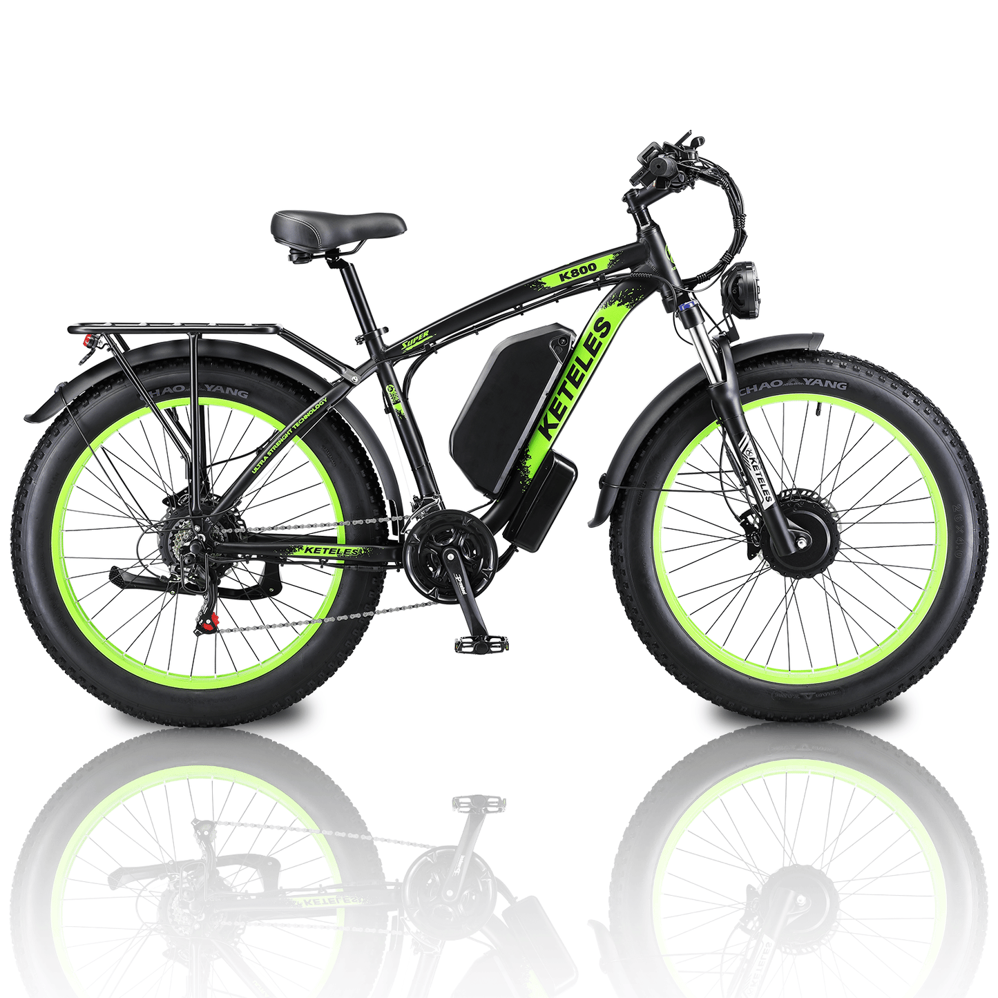 Electric Bike KETELES 48V 23AH Dual Motor 1000W x2 26" Fat Tire MTB - GoTypical