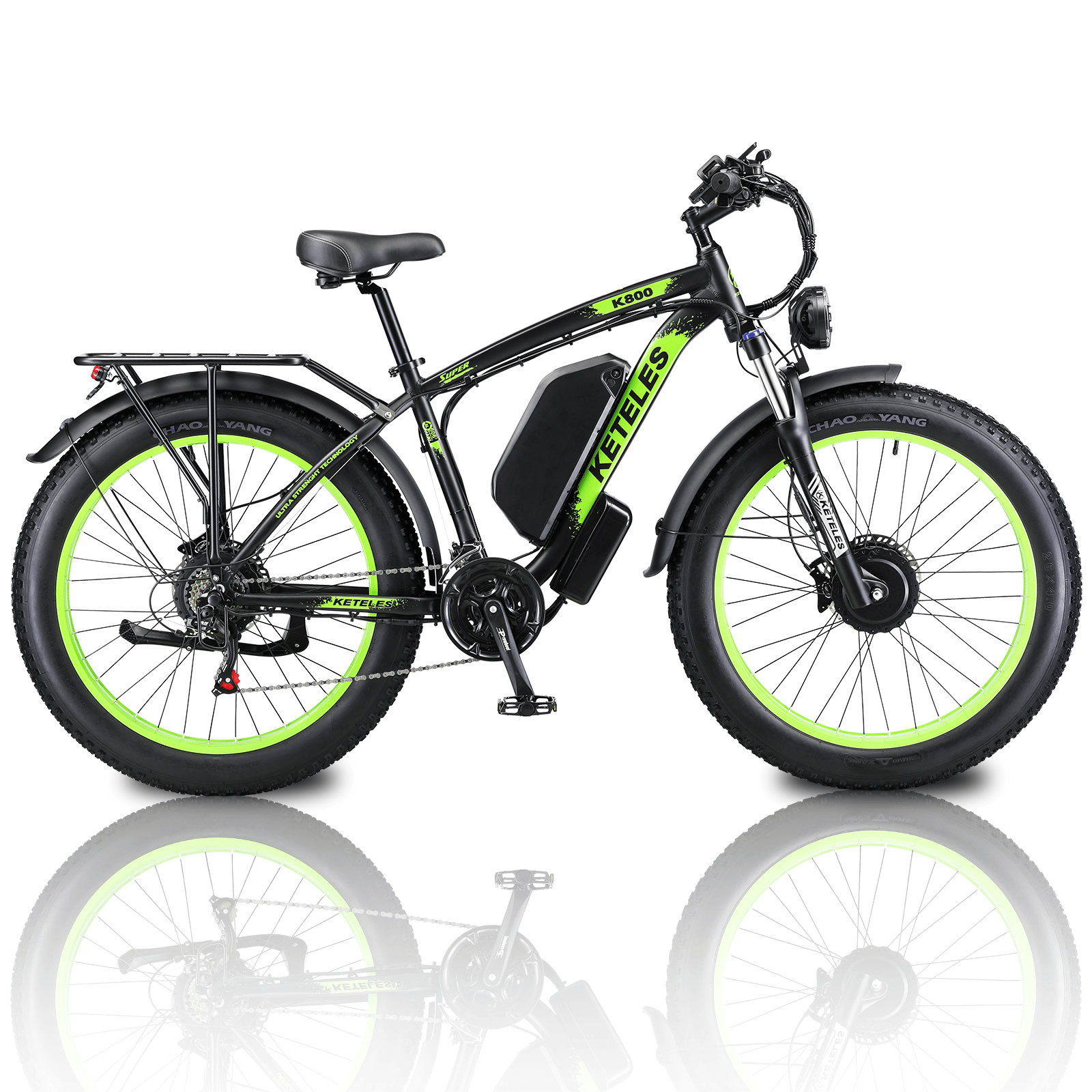 Electric Bike KETELES 48V 23AH Dual Motor 1000W x2 26" Fat Tire MTB - GoTypical