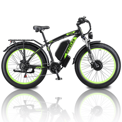 Electric Bike KETELES 48V 23AH Dual Motor 1000W x2 26" Fat Tire MTB - GoTypical