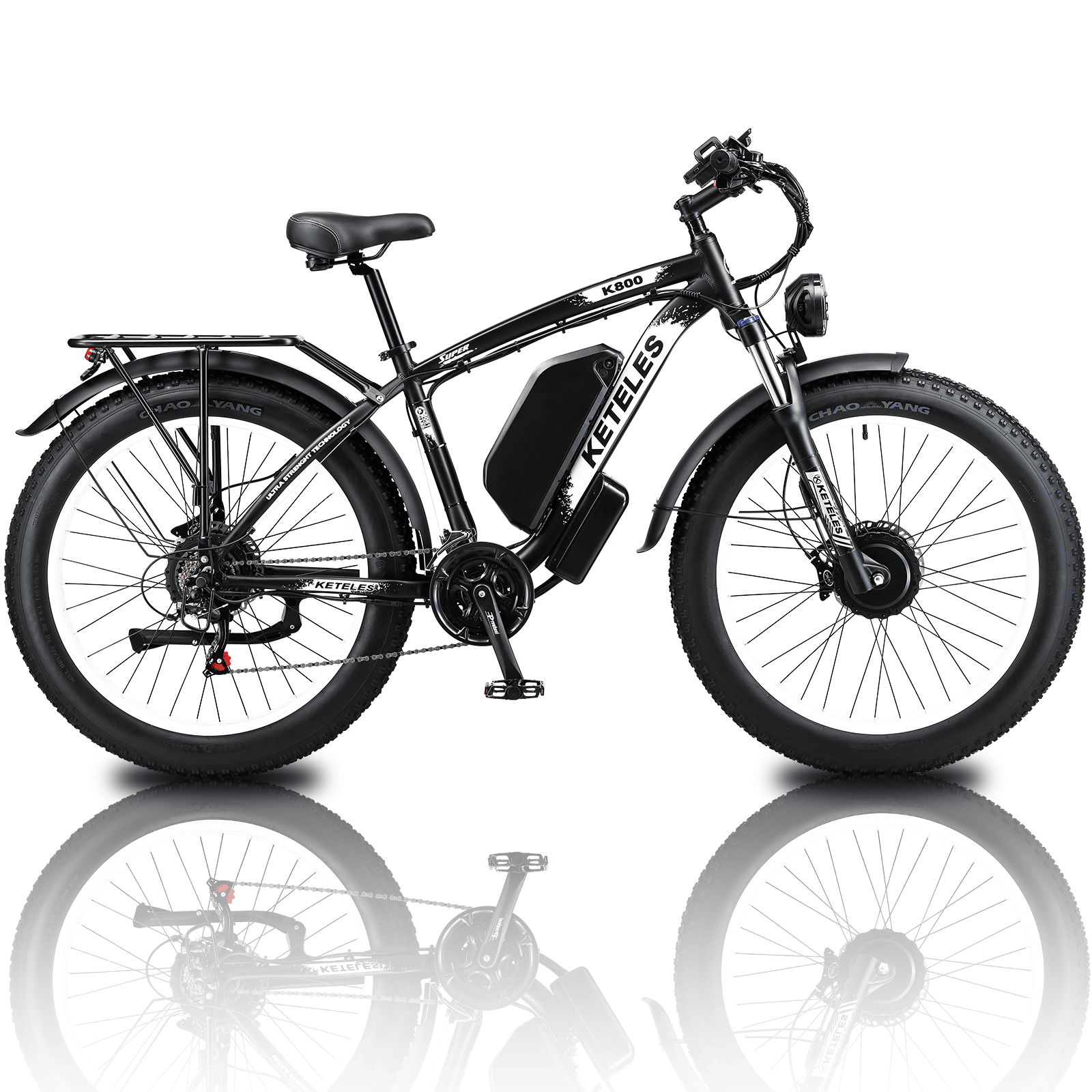 Electric Bike KETELES 48V 23AH Dual Motor 1000W x2 26" Fat Tire MTB - GoTypical
