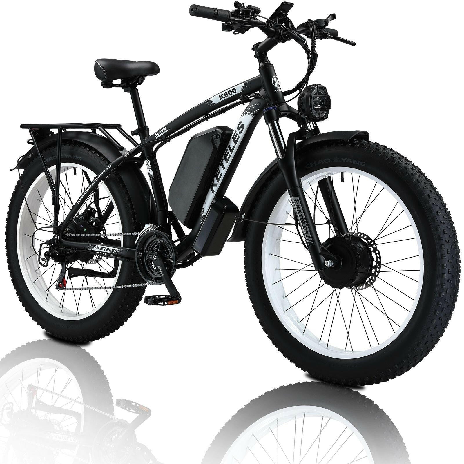 Electric Bike KETELES 48V 23AH Dual Motor 1000W x2 26" Fat Tire MTB - GoTypical