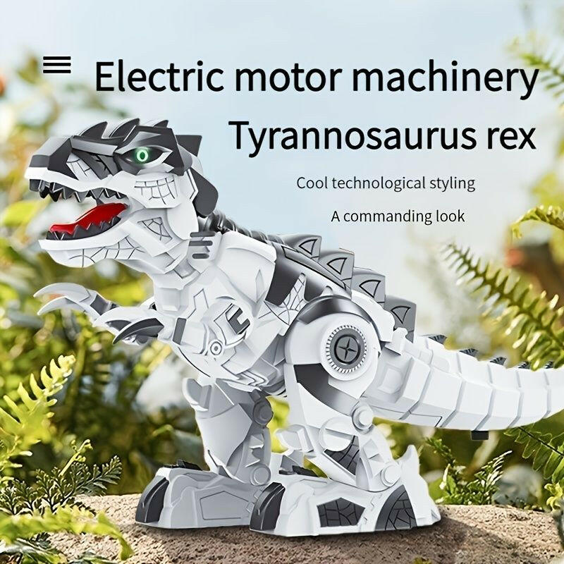 Electric T-Rex Dinosaur Toy – Walking Robot with LED Tail & Roar Sounds - GoTypical