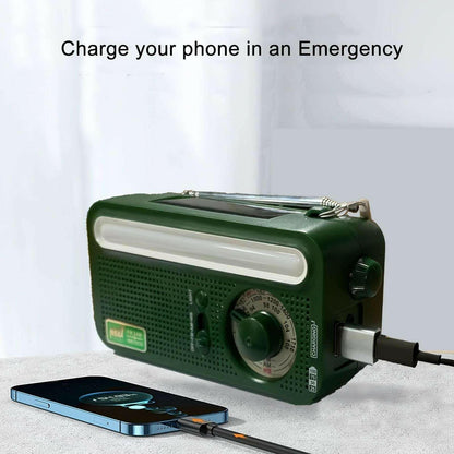 Emergency Radio Solar Hand Crank – Weather Radio with NOAA Alerts LED Flashlight - GoTypical