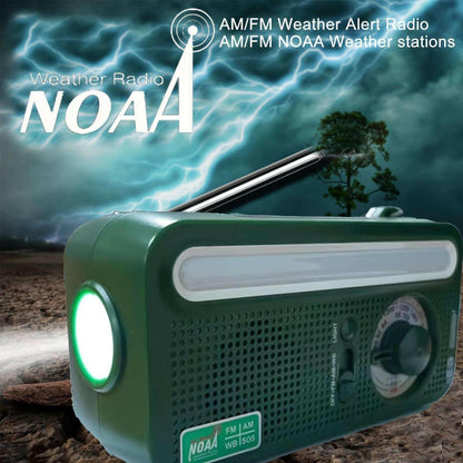 Emergency Radio Solar Hand Crank – Weather Radio with NOAA Alerts LED Flashlight - GoTypical