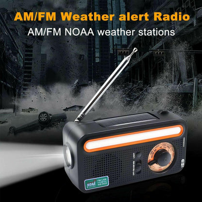 Emergency Radio Solar Hand Crank – Weather Radio with NOAA Alerts LED Flashlight - GoTypical