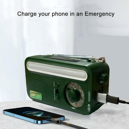 Emergency Radio Solar Hand Crank – Weather Radio with NOAA Alerts LED Flashlight - GoTypical