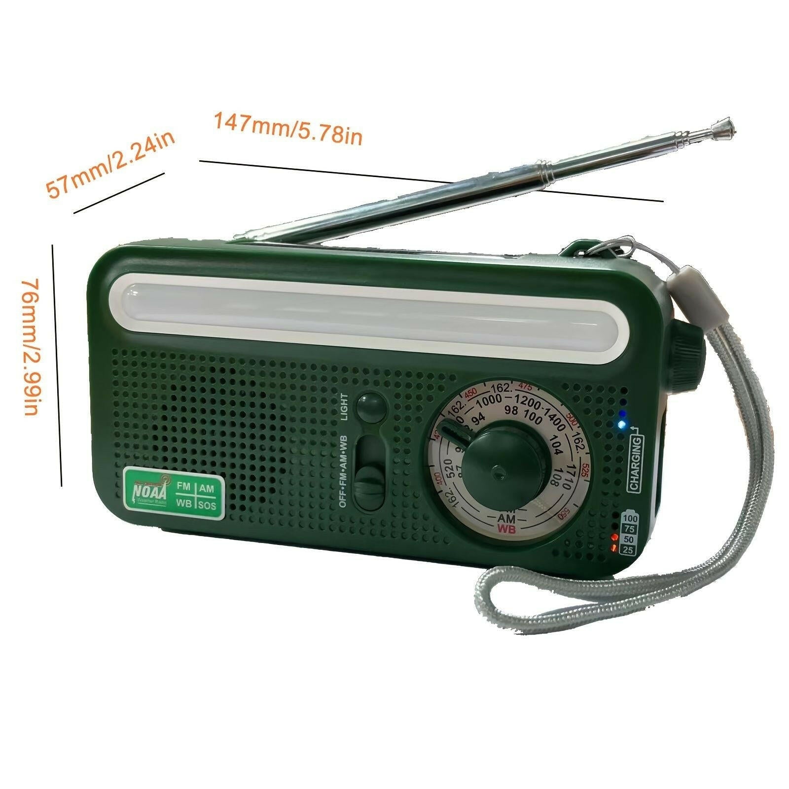 Emergency Radio Solar Hand Crank – Weather Radio with NOAA Alerts LED Flashlight - GoTypical