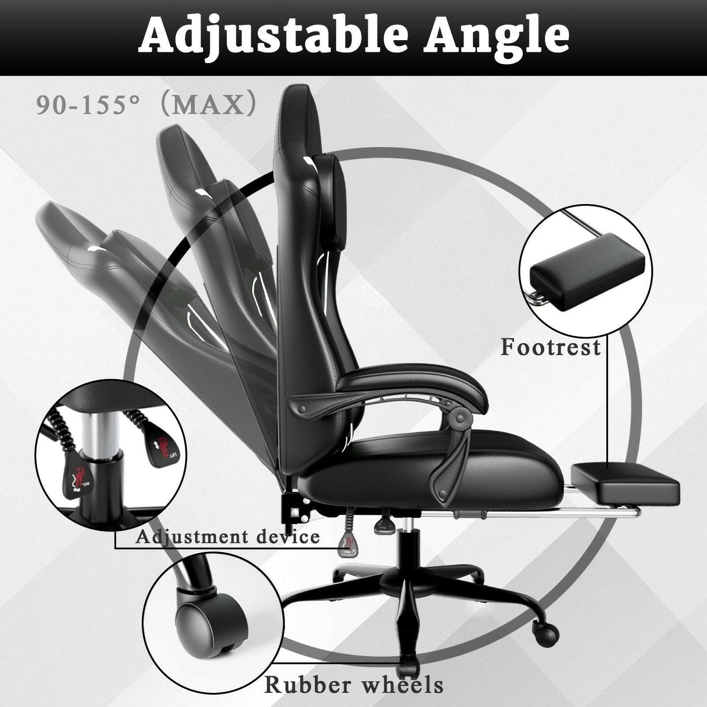 Ergonomic Gaming Chair – Electronic Pocket Spring Pad & Adjustable Footrest - GoTypical