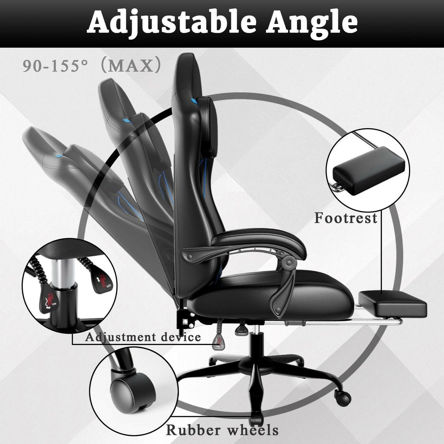 Ergonomic Gaming Chair – Electronic Pocket Spring Pad & Adjustable Footrest - GoTypical