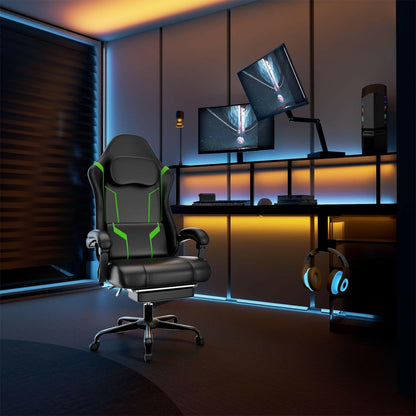 Ergonomic Gaming Chair – Electronic Pocket Spring Pad & Adjustable Footrest - GoTypical