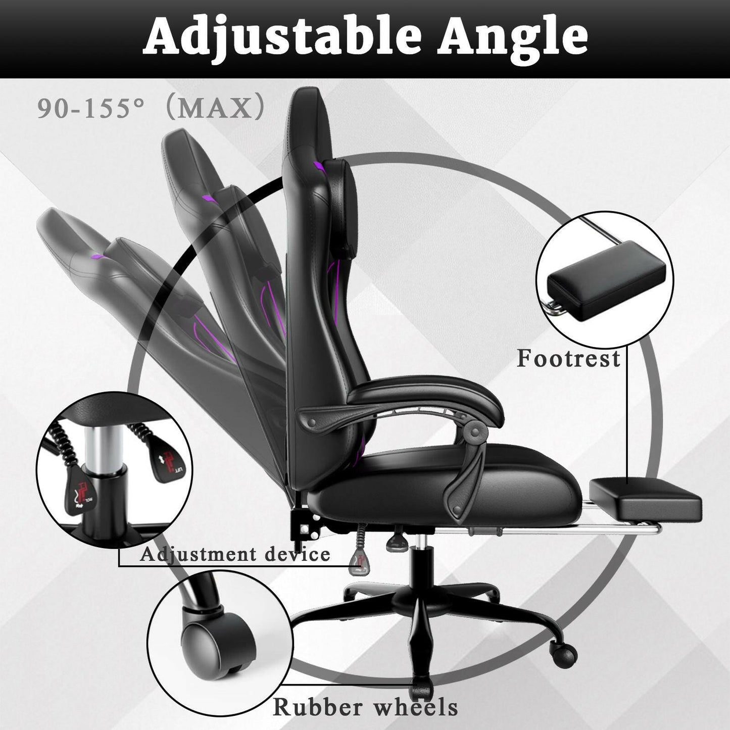 Ergonomic Gaming Chair – Electronic Pocket Spring Pad & Adjustable Footrest - GoTypical