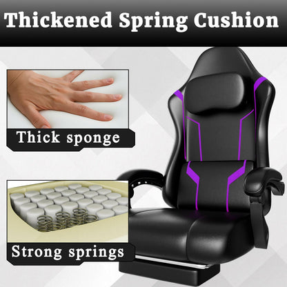Ergonomic Gaming Chair – Electronic Pocket Spring Pad & Adjustable Footrest - GoTypical
