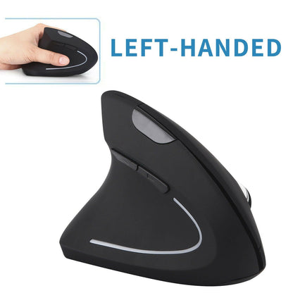 . Wireless Vertical Mouse – Ergonomic Left-Handed 2.4G Connection - GoTypical