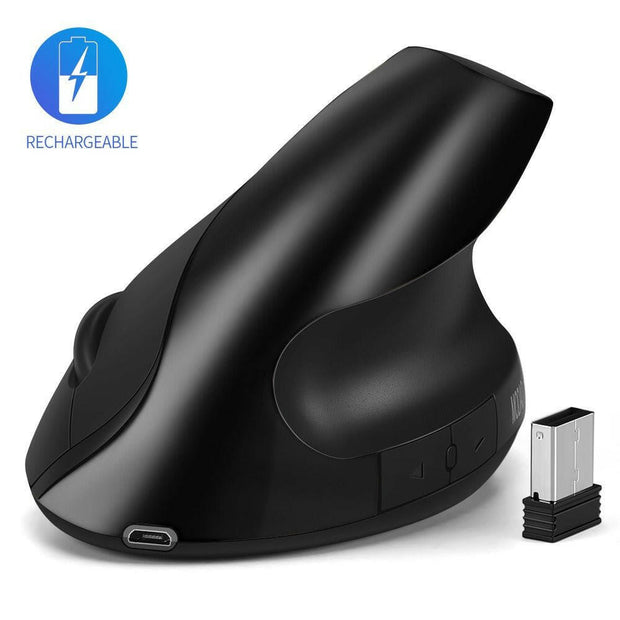 . Ergonomic Wireless Mouse – Vertical Silent Rechargeable 2.4G - GoTypical