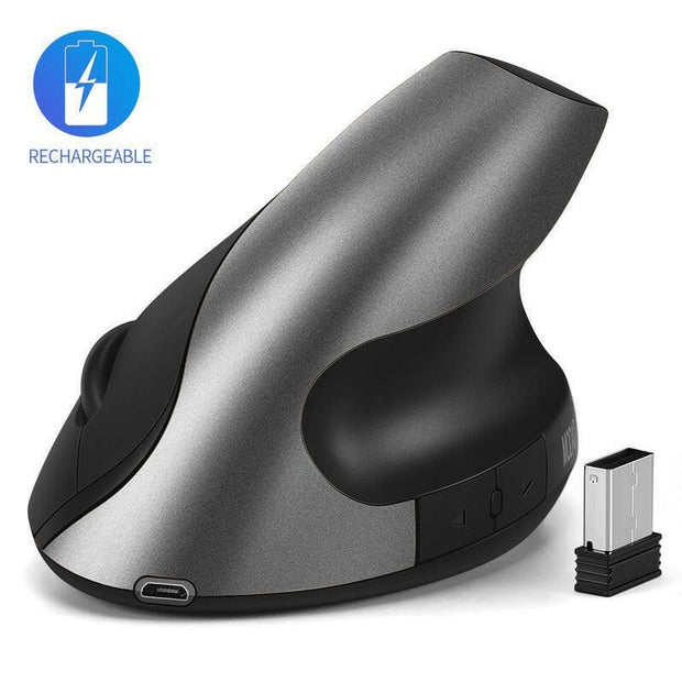 . Ergonomic Wireless Mouse – Vertical Silent Rechargeable 2.4G - GoTypical
