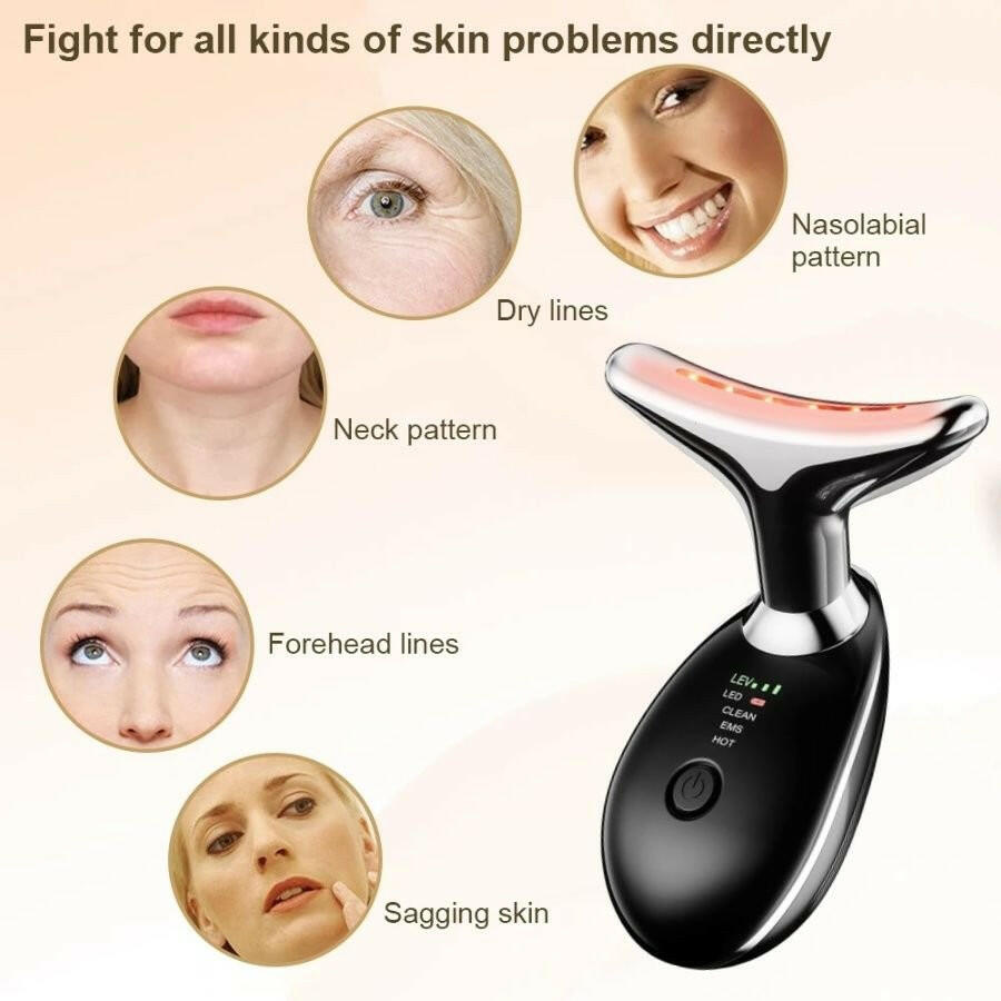 EMS Face And Neck Massager – 3 Colors Microcurrent Beauty Device Anti-Aging - GoTypical