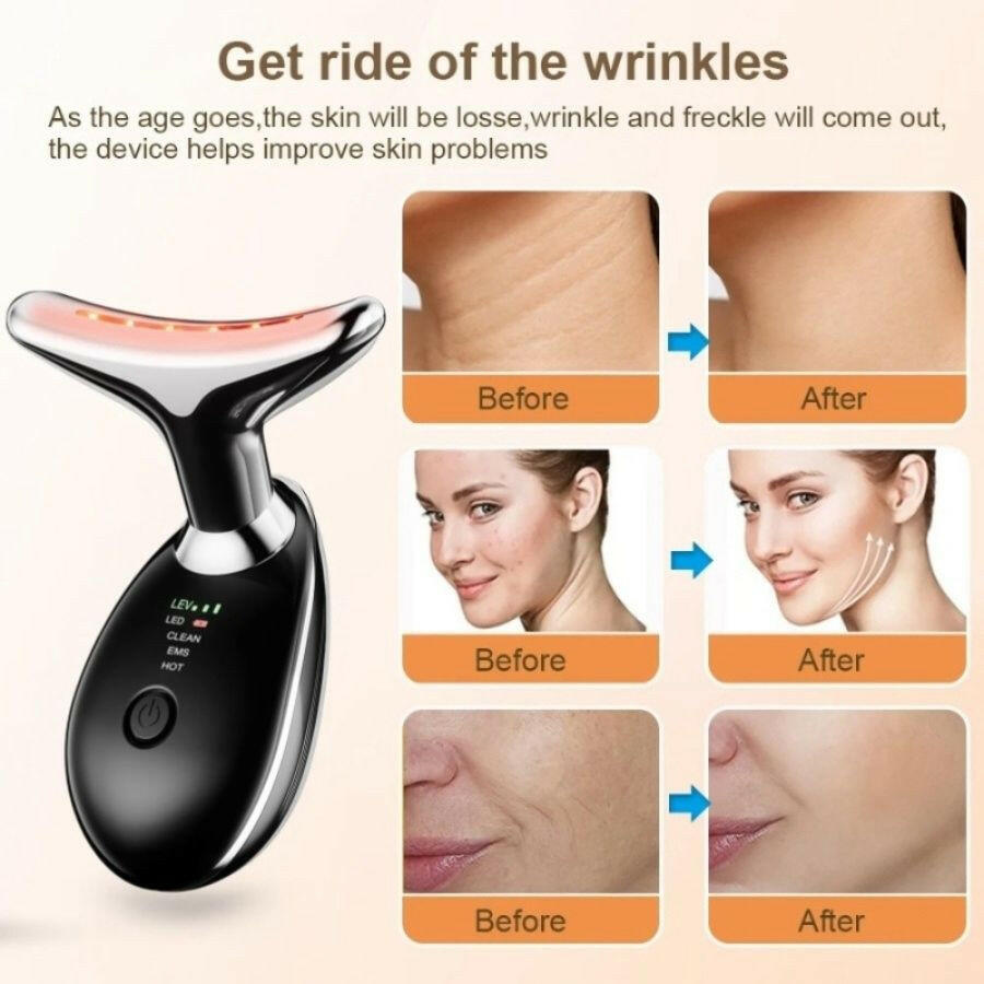 EMS Face And Neck Massager – 3 Colors Microcurrent Beauty Device Anti-Aging - GoTypical