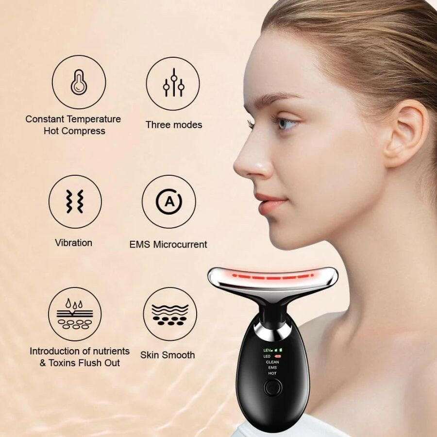 EMS Face And Neck Massager – 3 Colors Microcurrent Beauty Device Anti-Aging - GoTypical