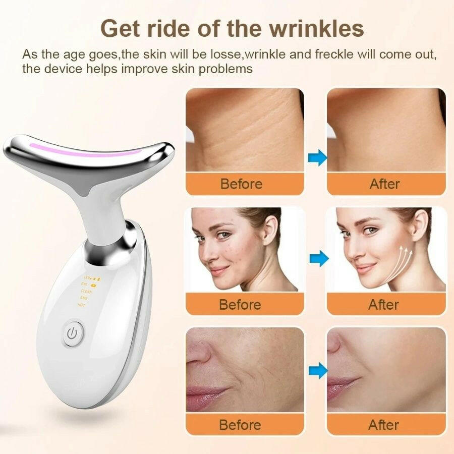 EMS Face And Neck Massager – 3 Colors Microcurrent Beauty Device Anti-Aging - GoTypical