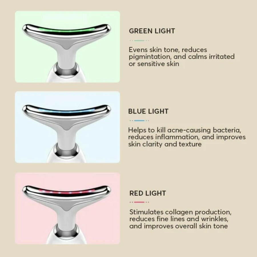 EMS Face And Neck Massager – 3 Colors Microcurrent Beauty Device Anti-Aging - GoTypical