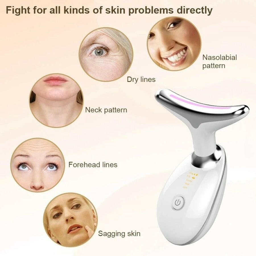 EMS Face And Neck Massager – 3 Colors Microcurrent Beauty Device Anti-Aging - GoTypical