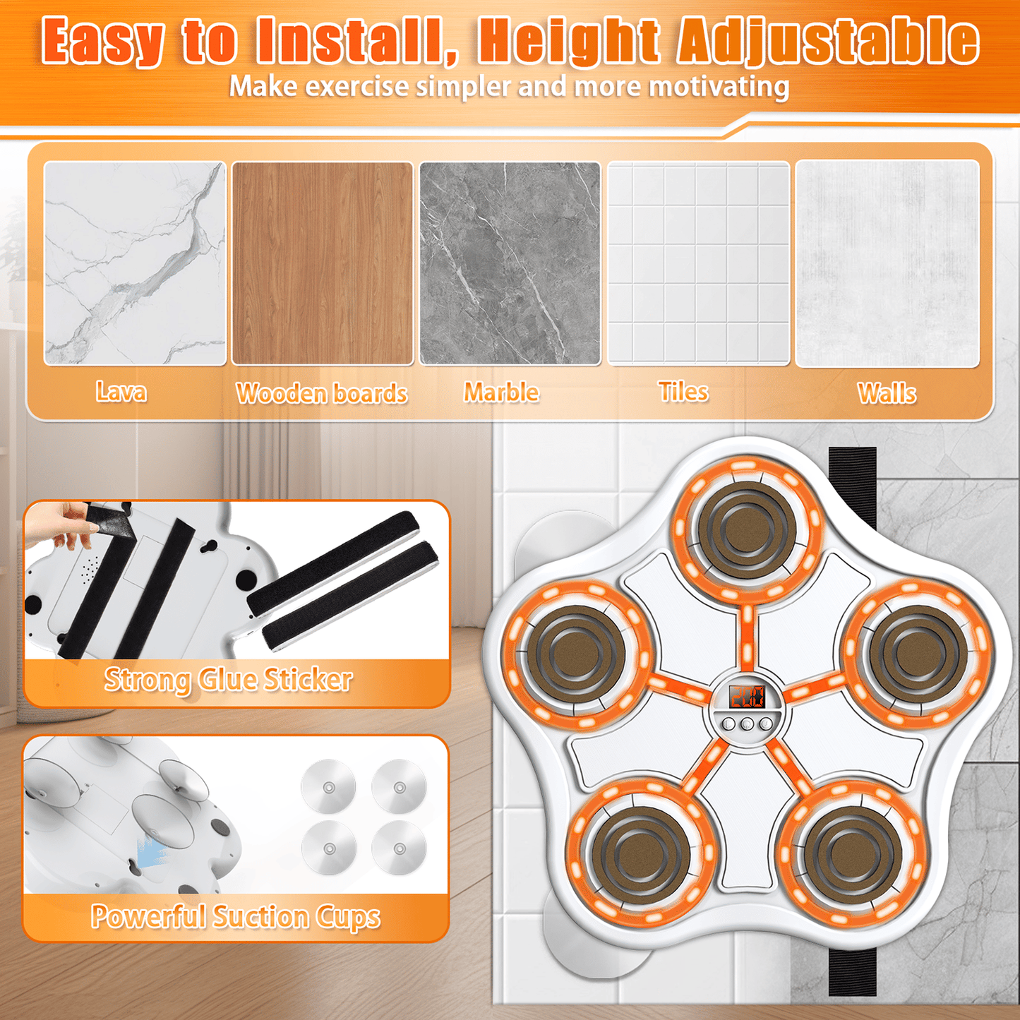 Smart Music Boxing Machine – Wall Mounted Training Equipment with Bluetooth - GoTypical