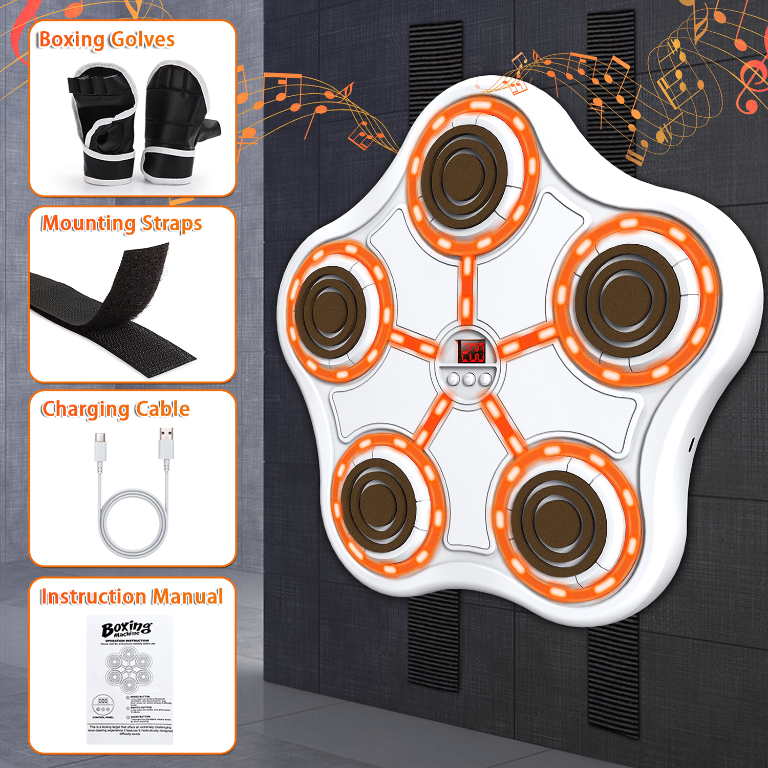 Smart Music Boxing Machine – Wall Mounted Training Equipment with Bluetooth - GoTypical