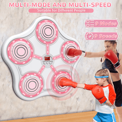 Five Key Boxing Target – Kids Fitness Training with Pink LED Lights - GoTypical