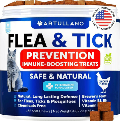 Cat Chewable Supplement – Natural Flea & Tick Prevention with Skin Support - GoTypical
