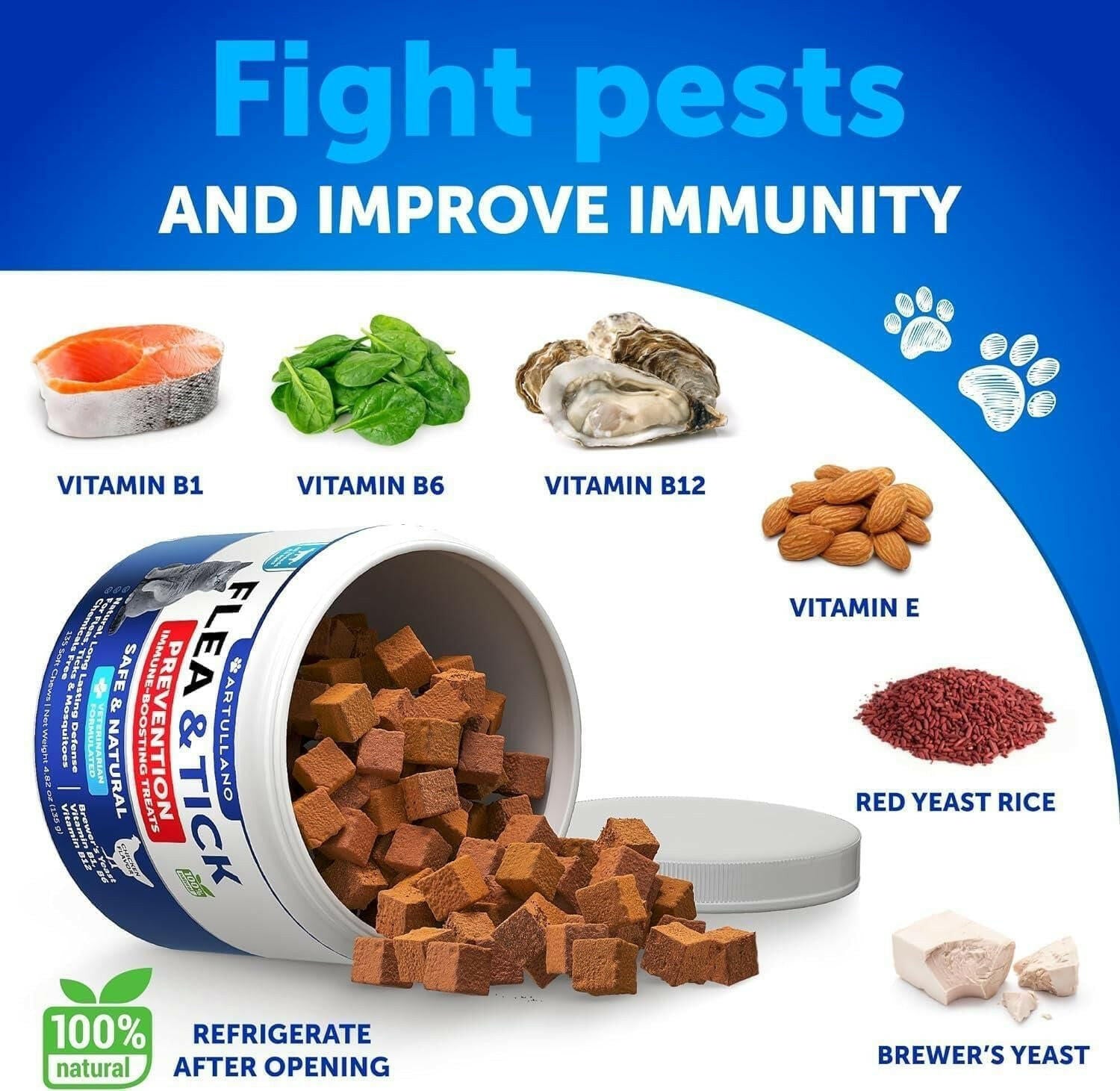 Cat Chewable Supplement – Natural Flea & Tick Prevention with Skin Support - GoTypical