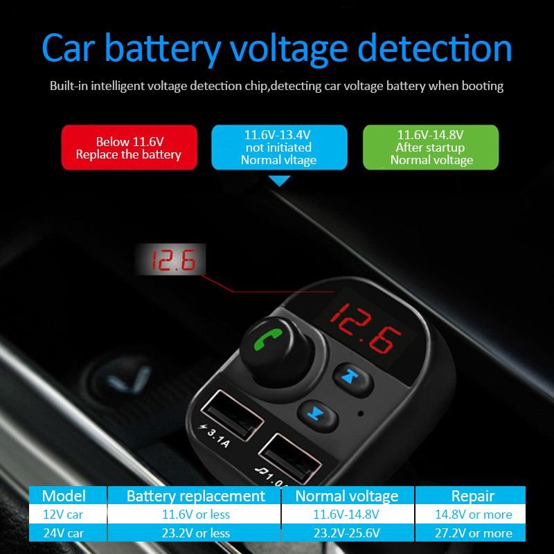 Fm Transmitter Bluetooth 5.1 Car In - Car Wireless MP3 Radio Adapter Car Kit 2USB Charger Car Electronics Accessories For Xiaomi - GoTypical