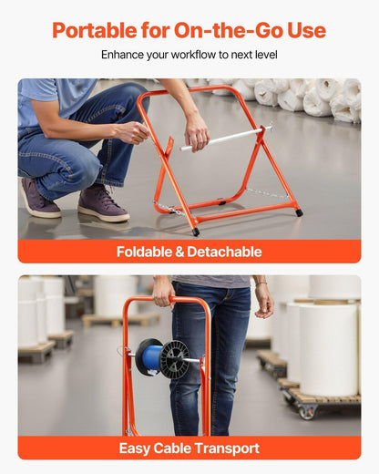 . Foldable Wire Spool Rack – Heavy Duty Metal Cable Caddy - GoTypical