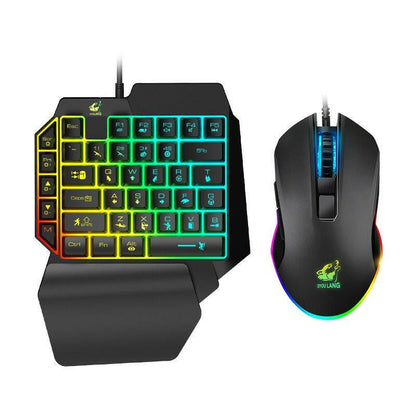. Free Wolf T1 One-Handed Mechanical Keyboard and Waterproof Mouse Set - GoTypical