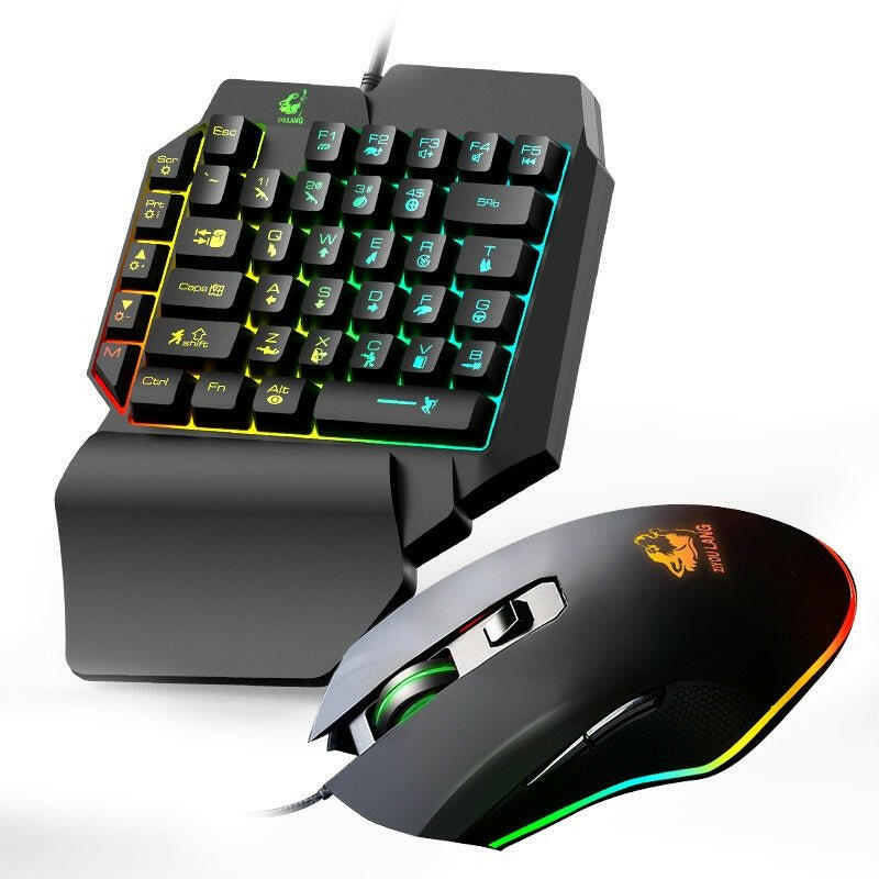 . Free Wolf T1 One-Handed Mechanical Keyboard and Waterproof Mouse Set - GoTypical