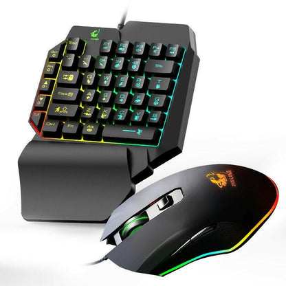 . Free Wolf T1 One-Handed Mechanical Keyboard and Waterproof Mouse Set - GoTypical