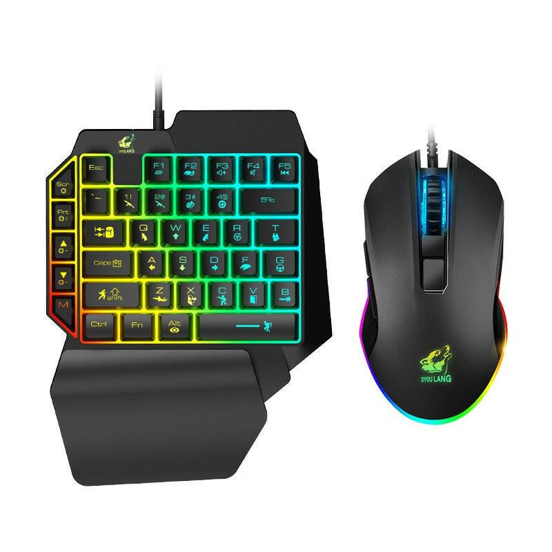 . Free Wolf T1 One-Handed Mechanical Keyboard and Waterproof Mouse Set - GoTypical
