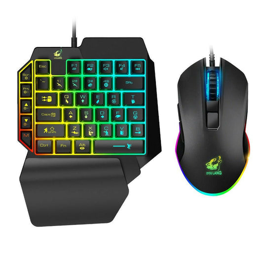 . Free Wolf T1 One-Handed Mechanical Keyboard and Waterproof Mouse Set - GoTypical