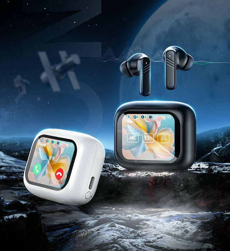 . Bluetooth Earphones – Full Color Touch Screen, ANC+ENC, IPX5 Waterproof - GoTypical