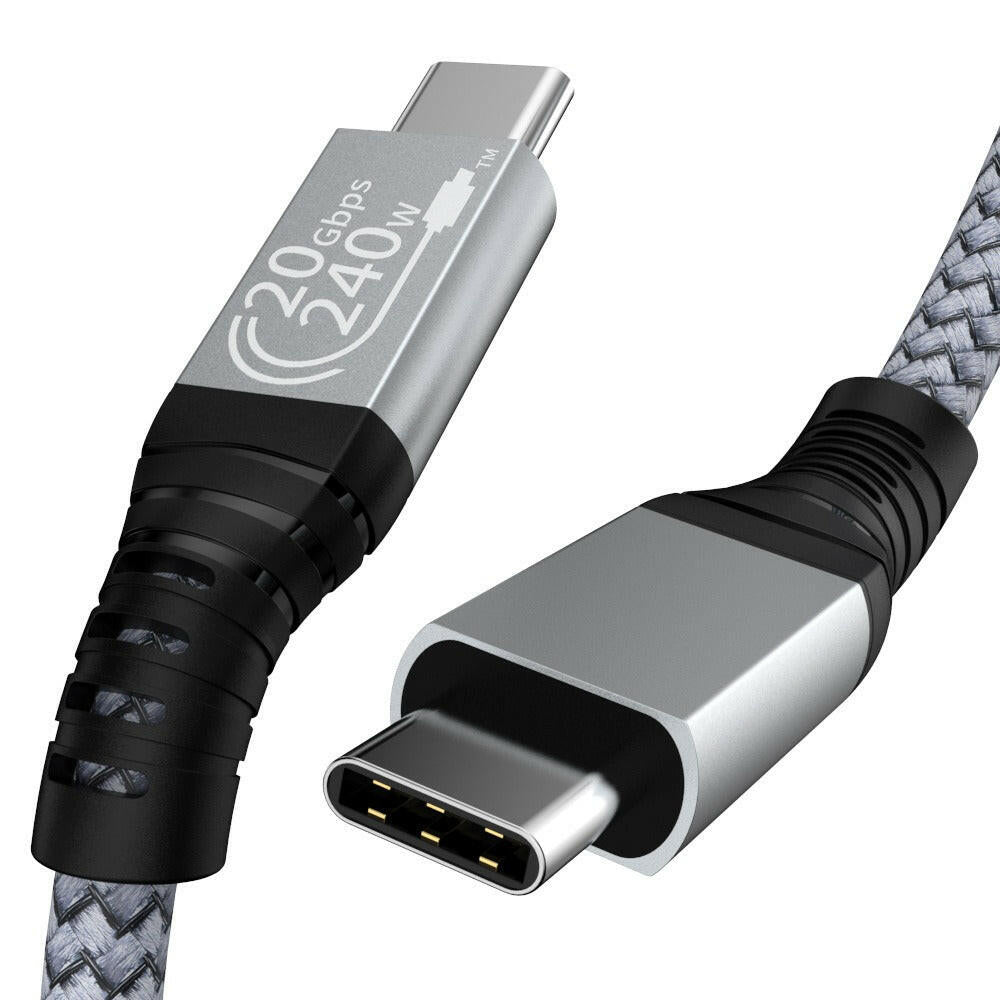 . Type-C Data Cable USB3.2c to C – 240W Fast Charging Braided - GoTypical